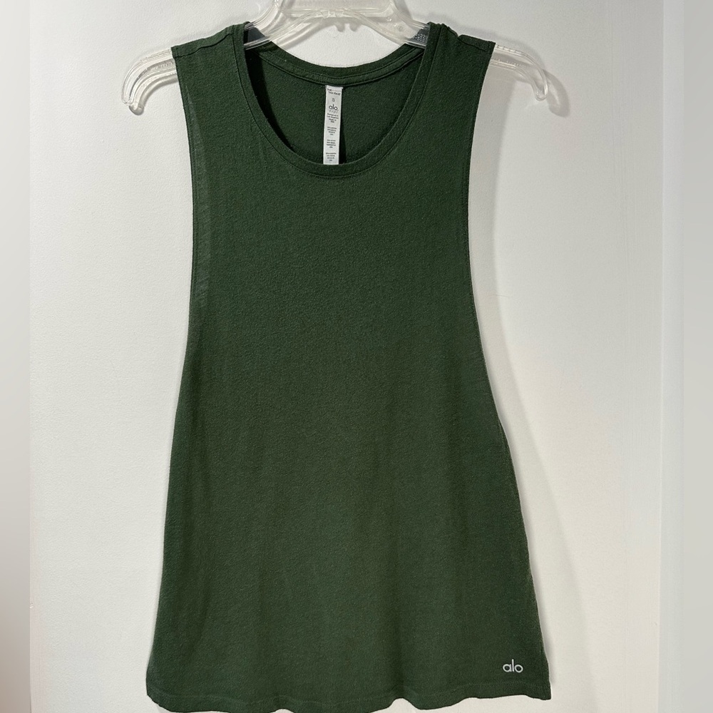 ALO Yoga Dark Green Tank Top